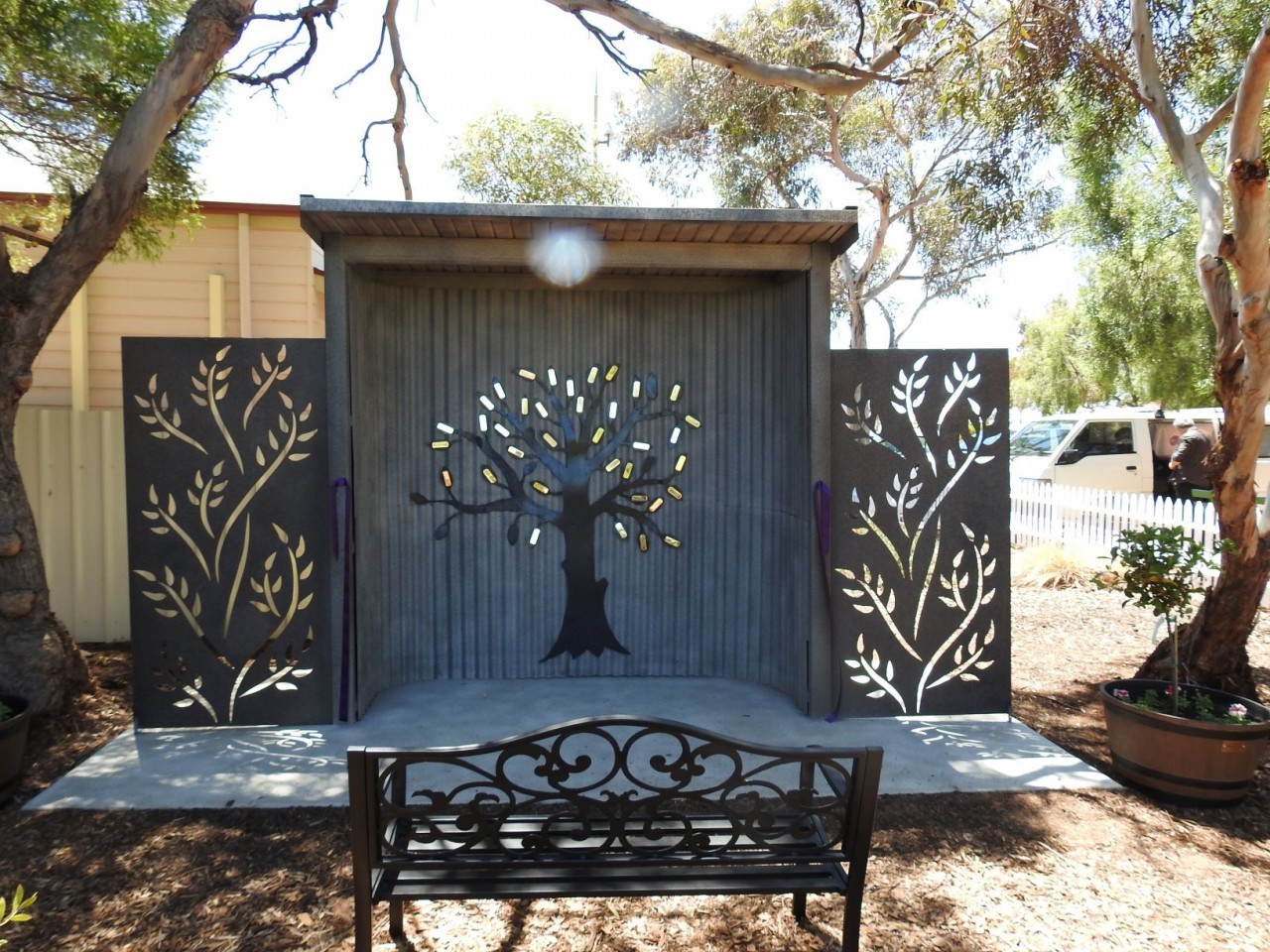 The Reflection Tree - each leaf has the name of someone who has passed away from asbestos disease. 