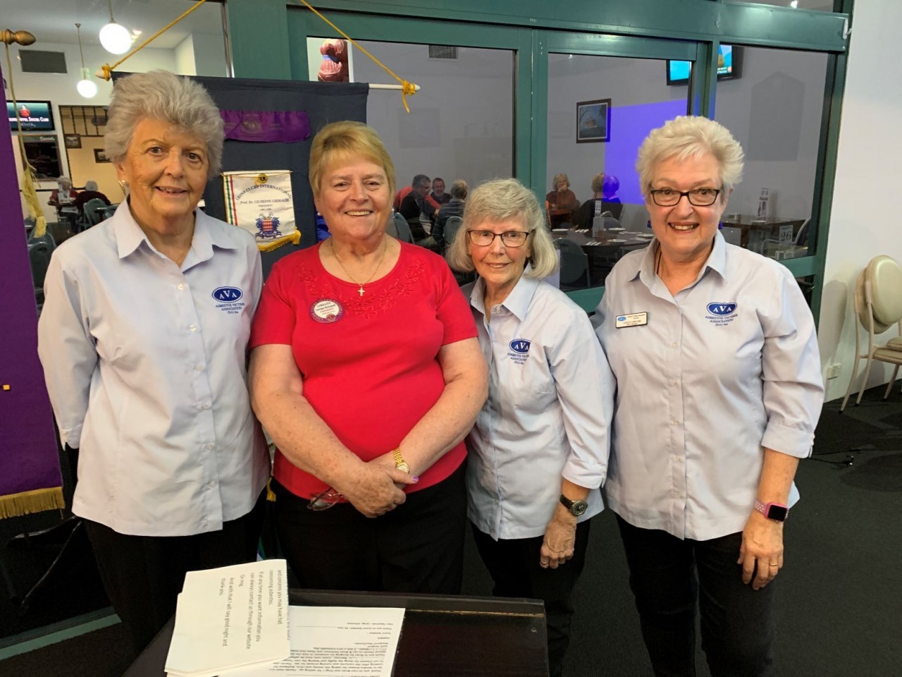 Catherine, Lions Club president Lorraine, Maxine and Lesley 